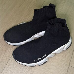 Balenciaga Black Knit High-Top Sneakers